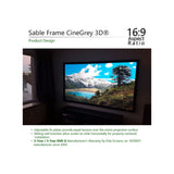 Elite Screens ER100DHD3 - 100 Inches Sable Frame 3D Ambient Light Rejection (ALR) 4K/8K UHD Fixed Frame Home Theatre Projection Screen  (16:9)
