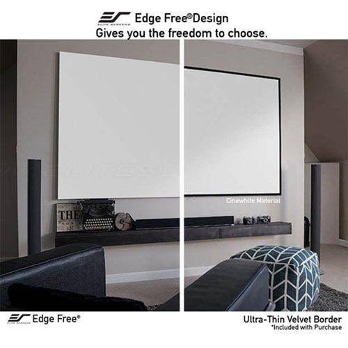 Elite Screens AR92WH2 - 92 Inches Edge Free/Edgeless 3D 4K/8K UHD Fixed Frame Home Theatre Projection Screen  - CineWhite (16:9)