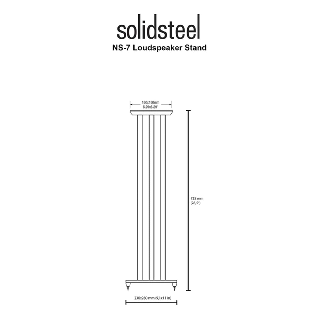 SolidSteel NS-7 - Hi-Fi Speaker Stands (Height 725mm) (Pair)