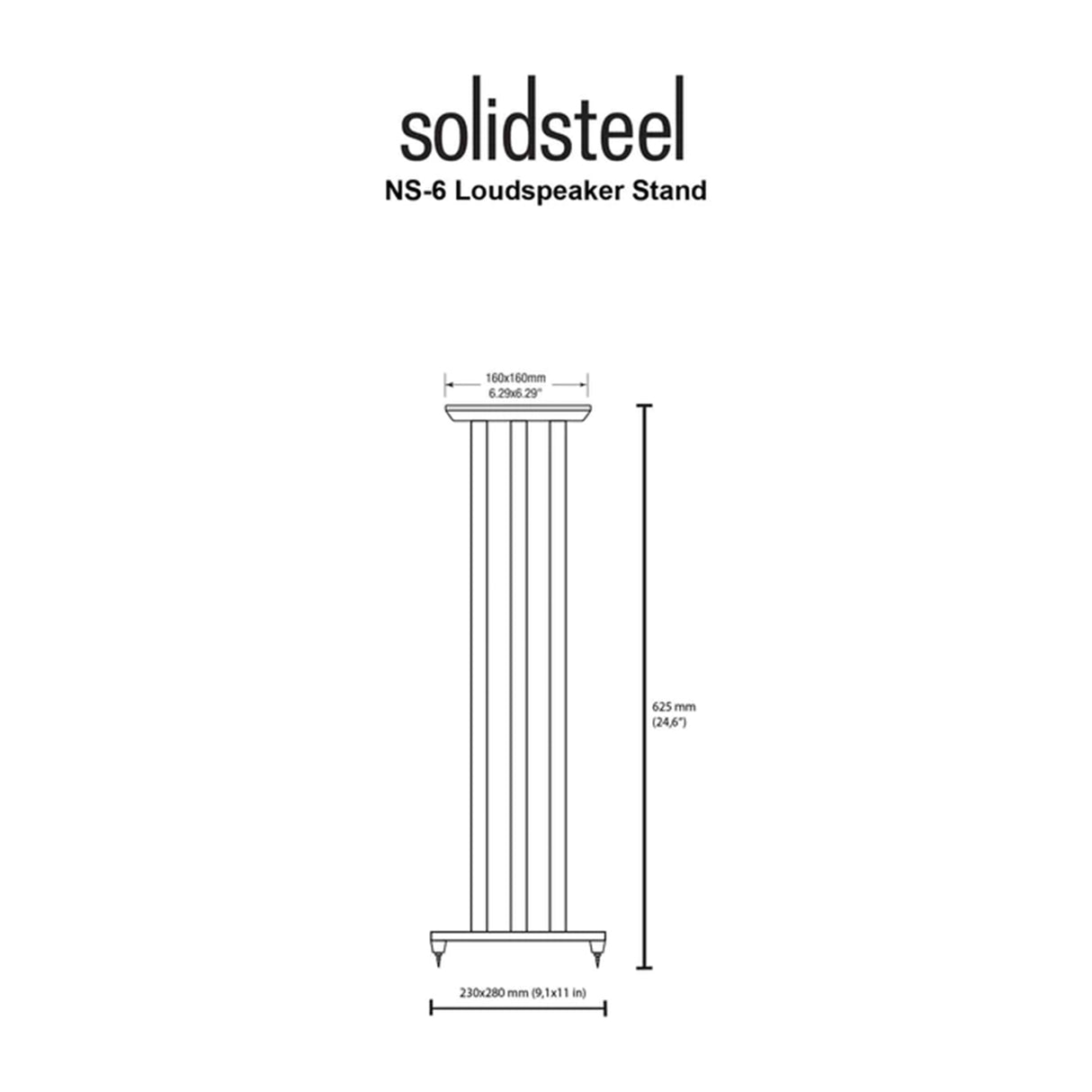 SolidSteel NS-6 - Hi-Fi Speaker Stands (Height 625mm) (Pair)