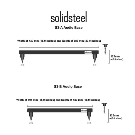 SolidSteel S3-A - Hi-Fi Amplifier Stand (Black Colour)
