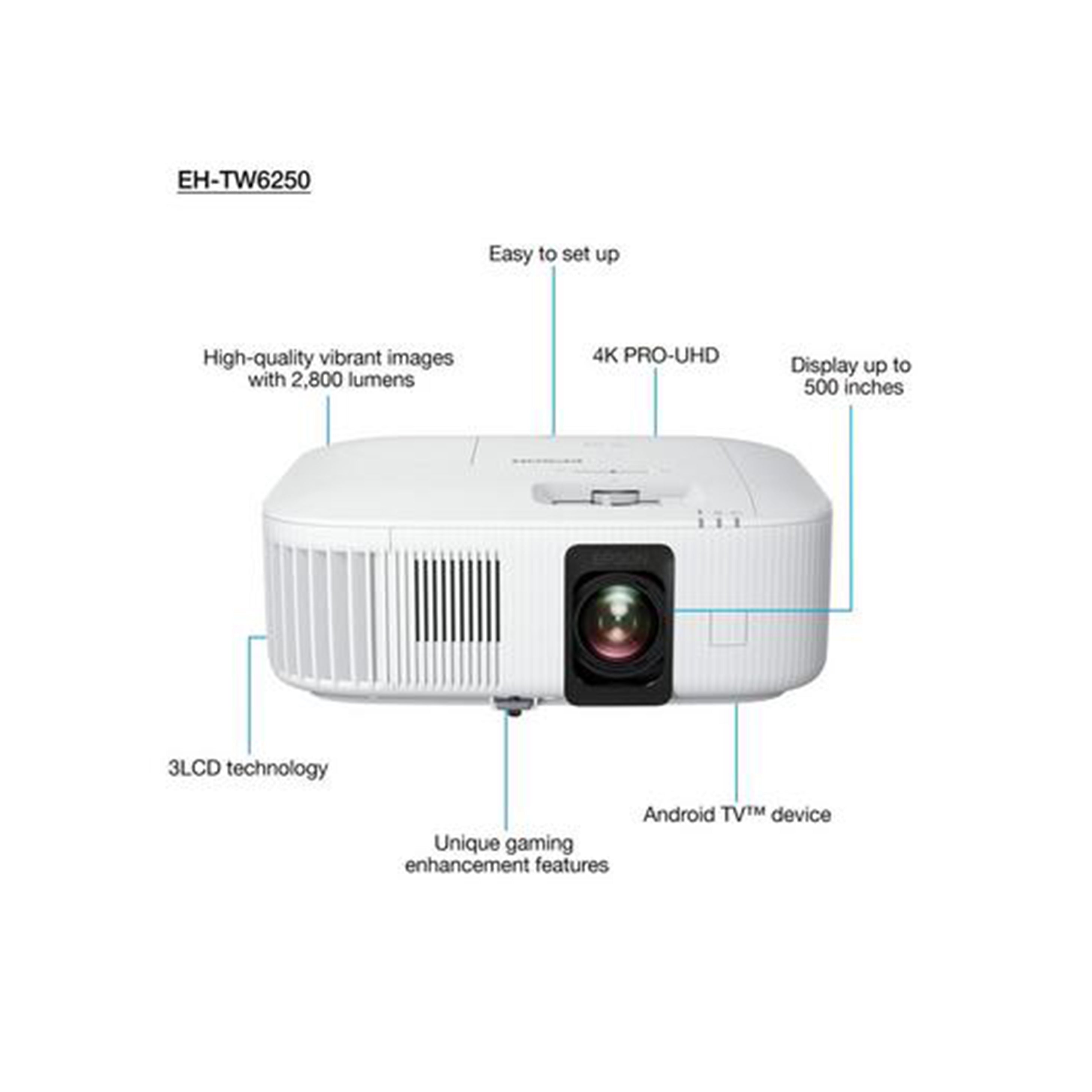 Epson EH-TW6250 - 2800 Lumens 4K UHD Home Cinema Projector – AV Shack